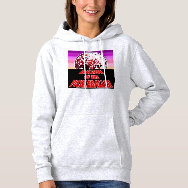 Dawn of the Pickleballer Halloween Horror Zombie Hoodie (Front)