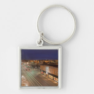 Dawn on Main Street of Bismarck, North Dakota Key Ring