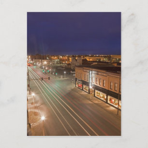 Dawn on Main Street of Bismarck, North Dakota Postcard