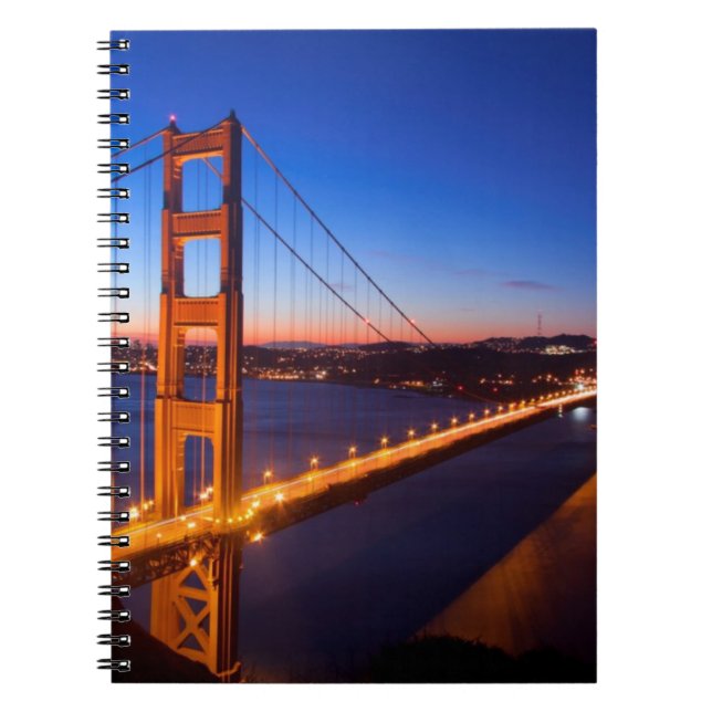 Dawn over San Francisco and Golden Gate Bridge. Notebook (Front)