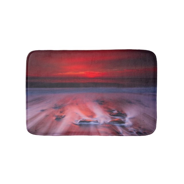 Dawn Over The Stormy Sea Bath Mat (Front)