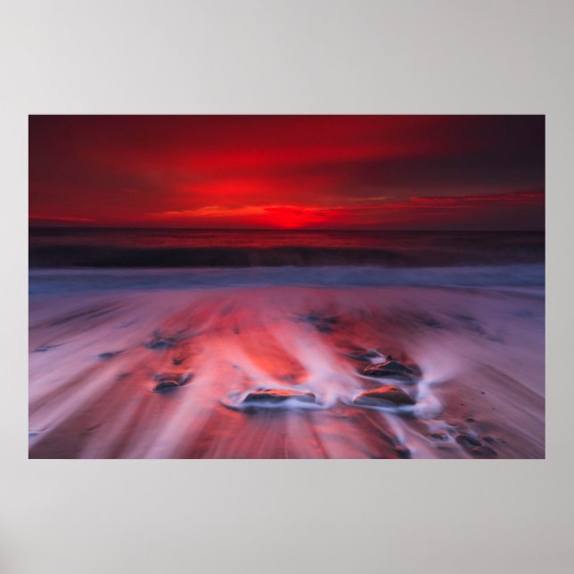 Dawn Over The Stormy Sea Poster (Front)