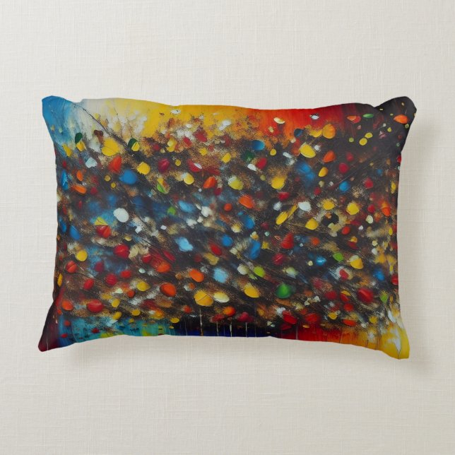 Dawn overture over New York abstract print Decorative Cushion (Back)