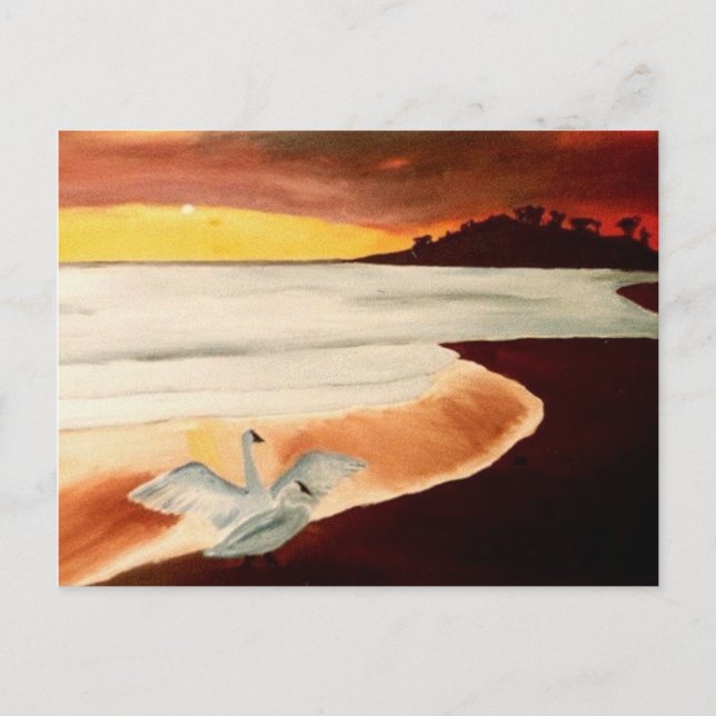 Dawn Patrol Hawaiian Sun Set Postcard Hawaii Art (Front)
