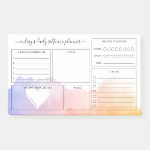 Dawn Watercolor Wash Daily Selfcare Planner Post-it Notes