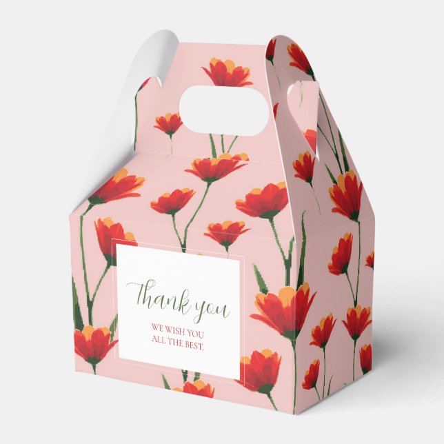 Dawnfire Poppies Favour Box (Front Side)