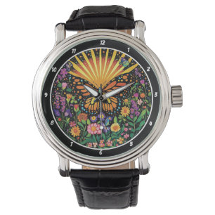 Dawn's Embrace" - Butterfly & Flowers Watch