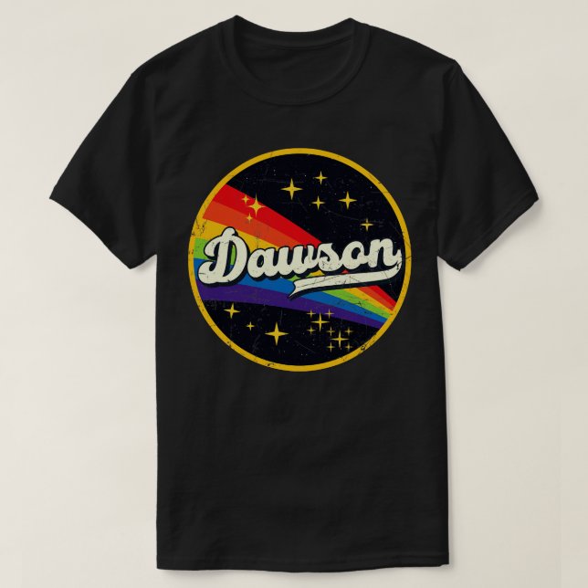 Dawson Rainbow In Space Vintage GrungeStyle T-Shirt (Design Front)