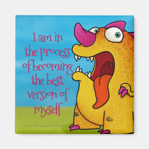 Dax the dino monster w/quote on magnet
