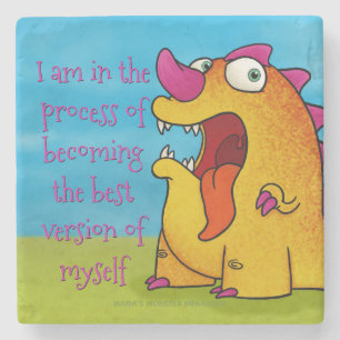 Dax the Dino Monster w/quote, stone coaster