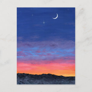 day2night Sunset Painting Postcard