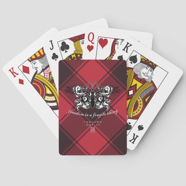 Day : 11 - "Freedom" Playing Cards Red Plaid (Back)