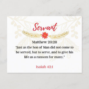 Day 22   Names Of Jesus   Servant Advent  Postcard