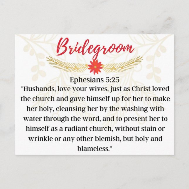 Day 24 | Names Of Jesus | Bridegroom Advent  Postcard (Back)