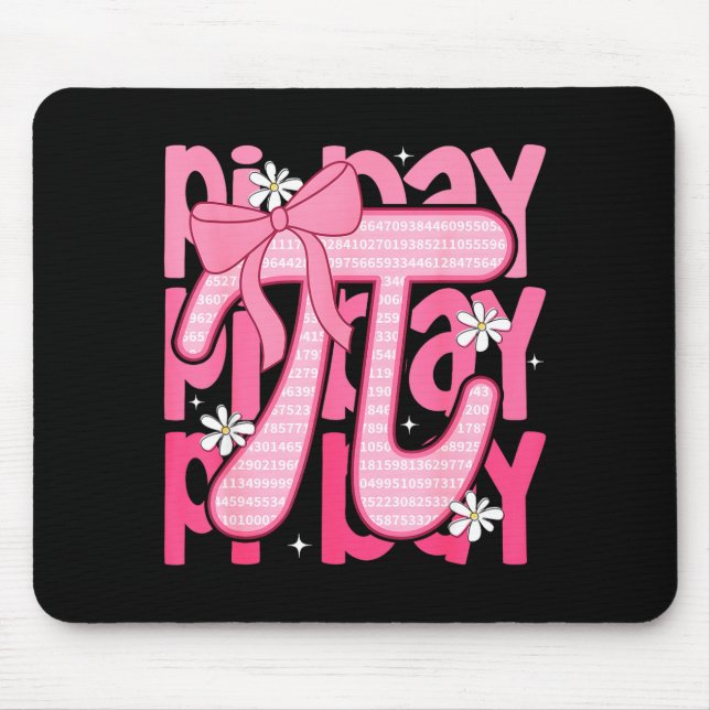 Day 314 coquette bow funny math teacher women mouse mat (Front)