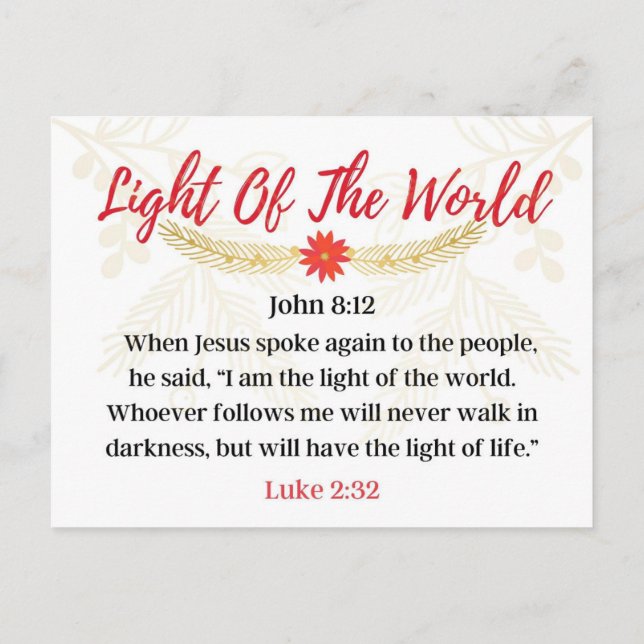 Day 4. Names Of Jesus | Light Of The World Advent Postcard (Back)