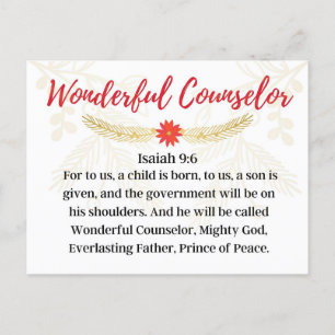 Day 9. Names Of Jesus   Wonderful Counsellor Adven Postcard