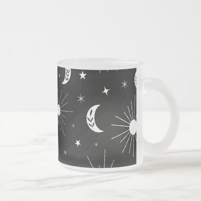 Day and Night 3 Frosted Glass Coffee Mug (Right)