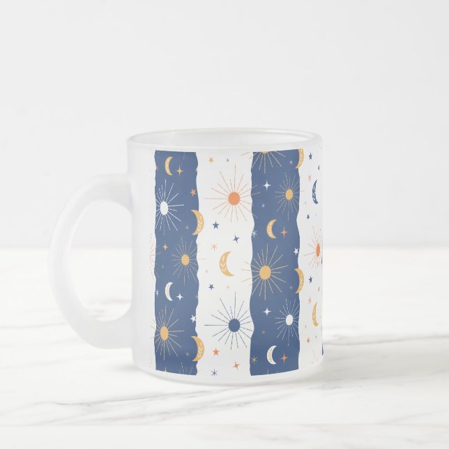 Day and Night Frosted Glass Coffee Mug (Left)