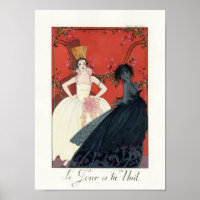 Day and Night in Paris Art Deco Poster