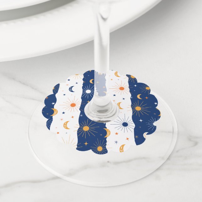 Day and Night Wine Glass Tag (Close Up)