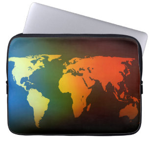 Day and night world globe laptop sleeve