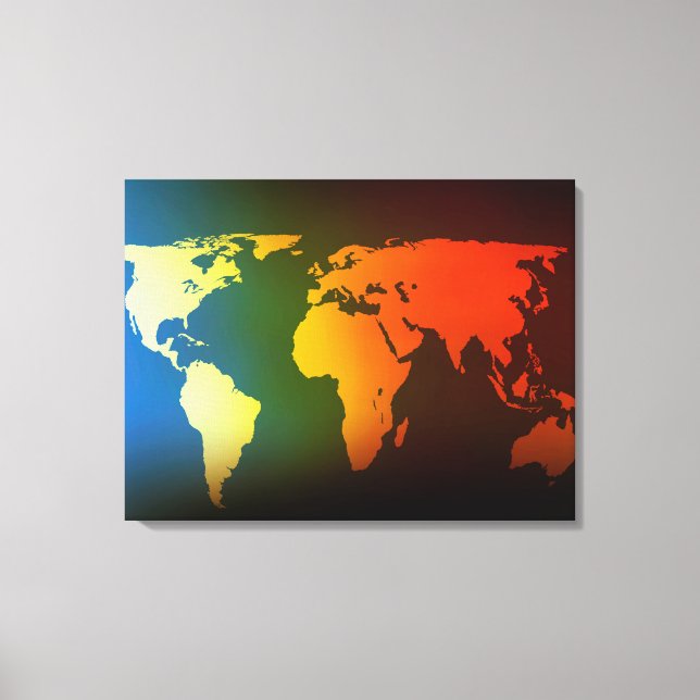 Day and night world map canvas print (Front)