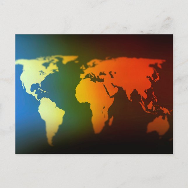 Day and night world map postcard (Front)
