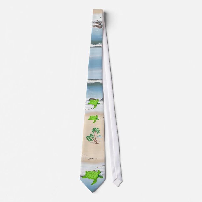 day at the beach -1 tie (Front)