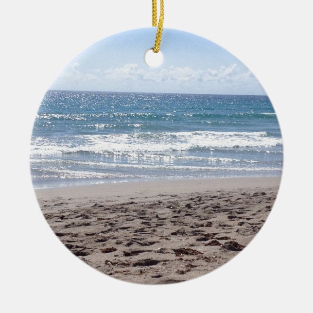 Day At The Beach Ceramic Tree Decoration (Front)