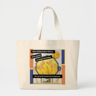 Day at the Beach Funny Vintage Graphic Hot Dog Large Tote Bag