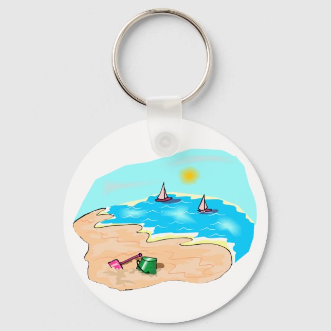 Day at the Beach Key Ring (Front)