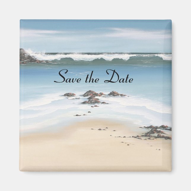 day at the beach Save the Date Magnet (Front)