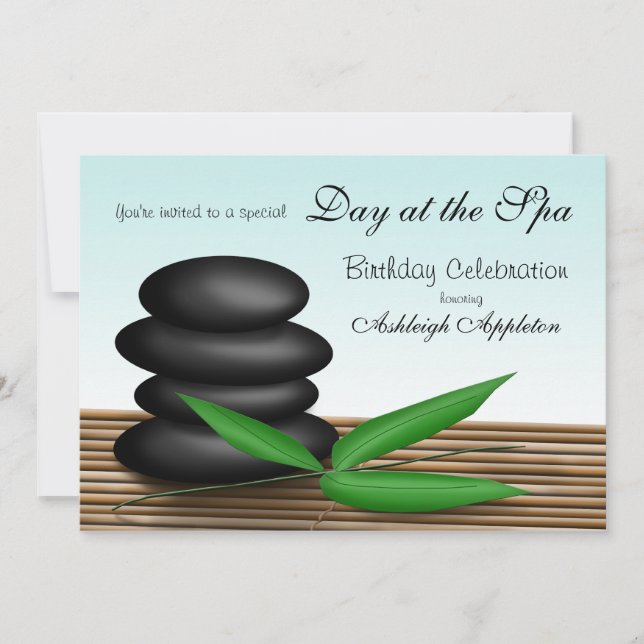 "Day at the Spa" Birthday Celebration Invitations (Front)