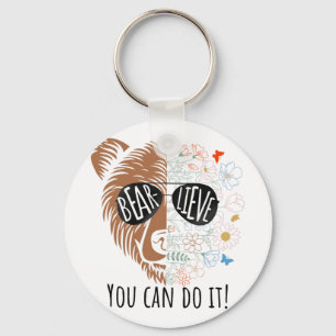 Day Bear Believe You Can Do It Cute Teacher Testin Key Ring