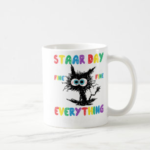 Day Black Cat Teacher Student Kids Staar Testing D Coffee Mug