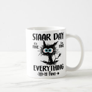 Day Black Cat Teacher Student Kids Staar Testing D Coffee Mug
