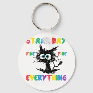 Day Black Cat Teacher Student Kids Staar Testing D Key Ring