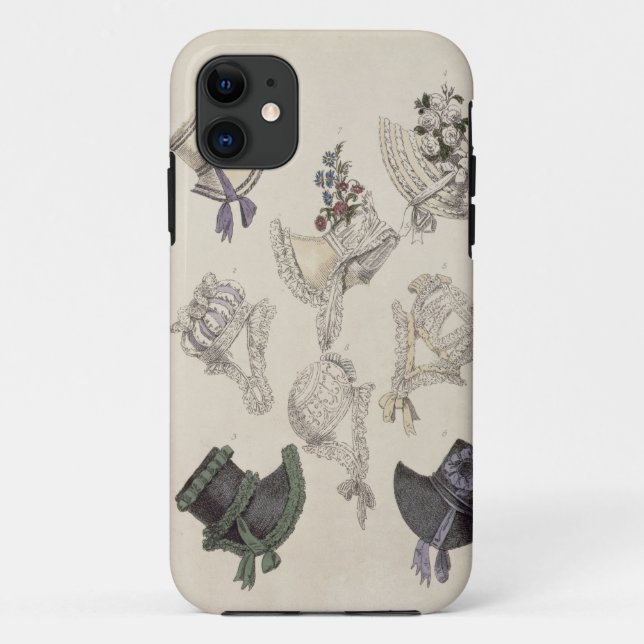 Day bonnets, fashion plate from Ackermann's Reposi Case-Mate iPhone Case (Back)