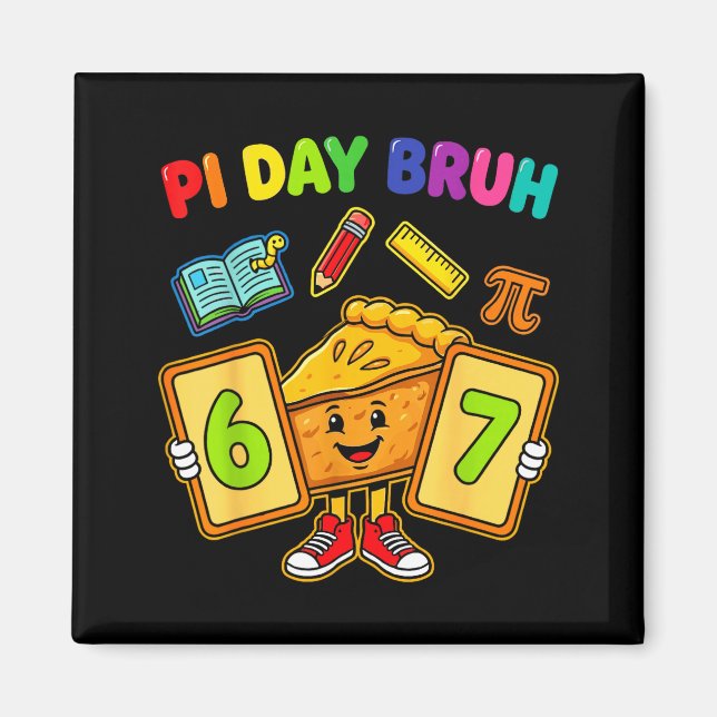 Day bruh funny 6 7 pie math teacher kids  magnet (Front)