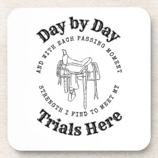 Day by Day Saddle Design Plastic Coaster