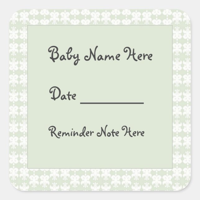 Day Care Baby Tags (Front)