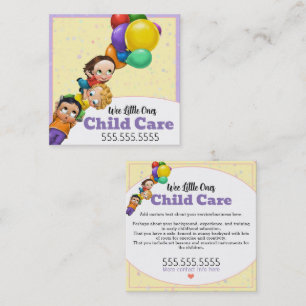 Day Care Child Care Babysitting Square Promo Square Business Card