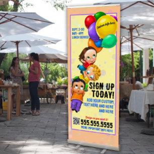 Day Care Child Care Paediatrician Summer Camp Retractable Banner
