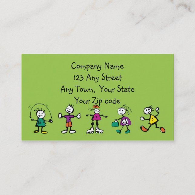 day care,child care, teacher or  babysitting business card (Front)