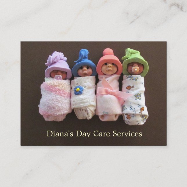 Day Care Provider: Photo of Clay Babies: Original Business Card (Front)