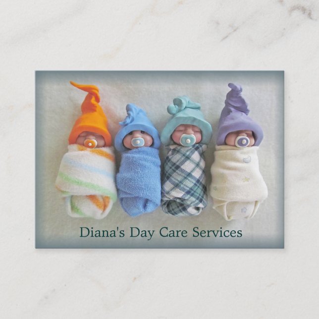 Day Care Provider: Photo of Clay Babies: Original Business Card (Front)