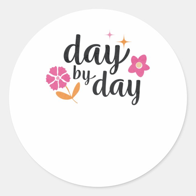 Day  classic round sticker (Front)
