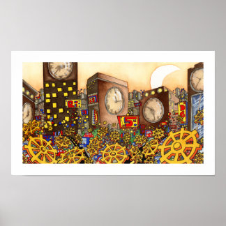 Day Clock - Clocklands - 18 x 11 Poster