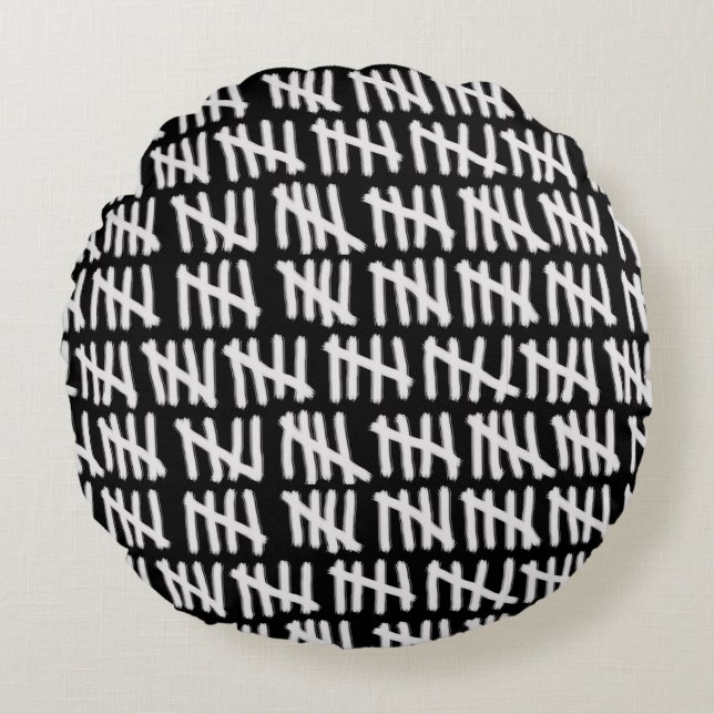 Day Count Black and White Custom Colours Round Cushion (Front)